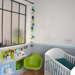 deco chambre bebe gris et bleu