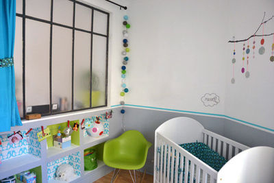 deco chambre bebe gris et bleu