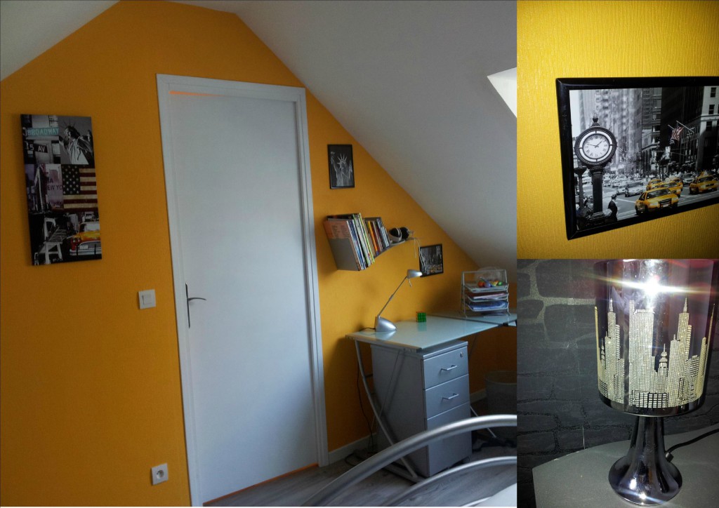 deco chambre new york jaune