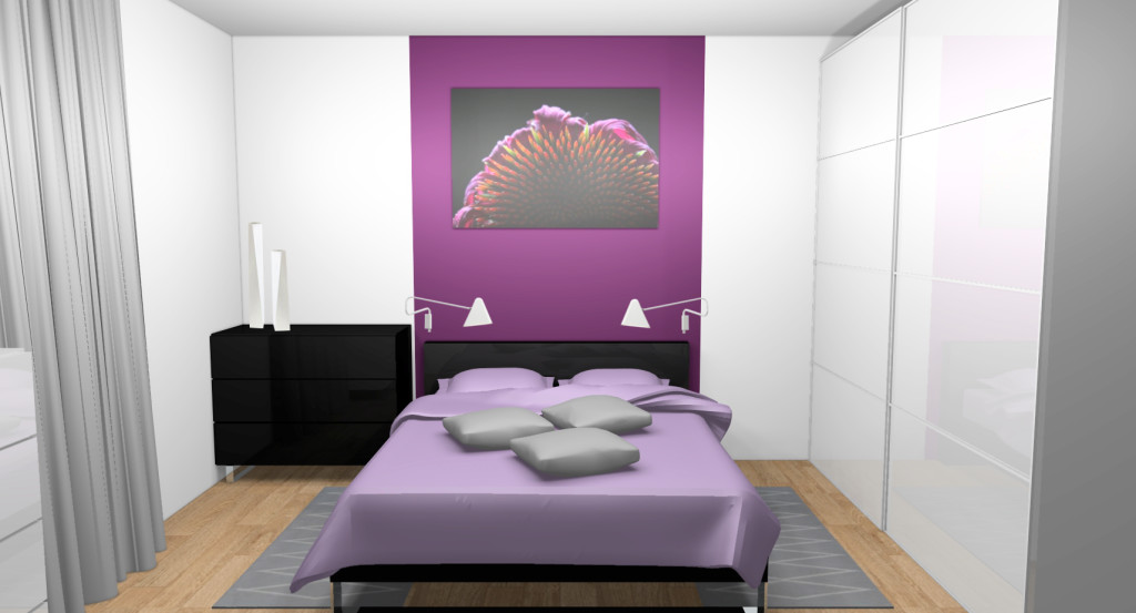decoration chambre prune