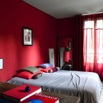decoration chambre rouge et gris