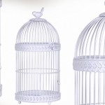 cage oiseau decorative blanche
