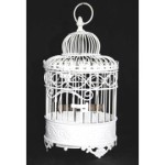 cage oiseau decorative blanche