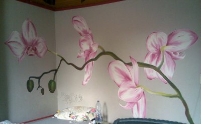 chambre deco orchidee