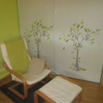 deco chambre bebe taupe et vert