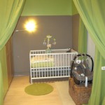 deco chambre bebe taupe et vert
