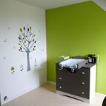 deco chambre bebe taupe et vert
