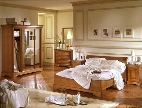 decoration chambre en merisier