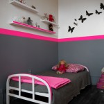 decoration chambre fille rose et gris
