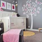 decoration chambre fille rose et gris