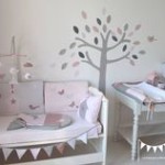 decoration chambre fille rose et gris
