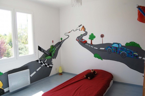 decoration chambre theme voiture