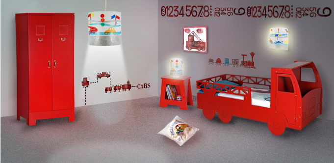 chambre deco pompier