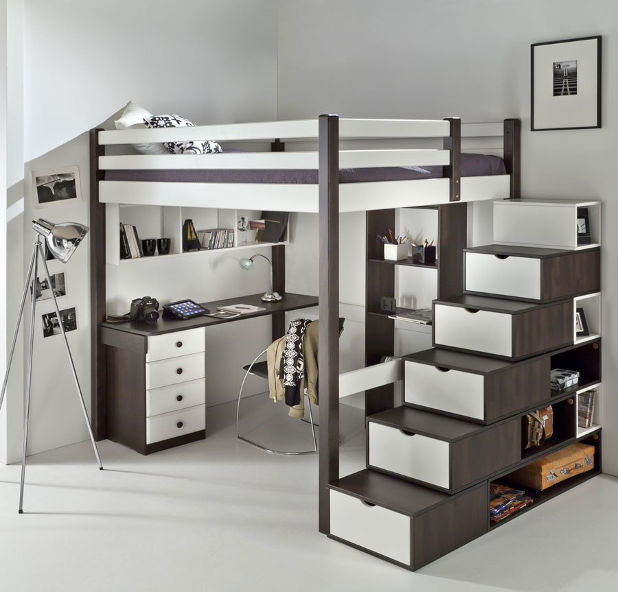 deco chambre ado lit mezzanine