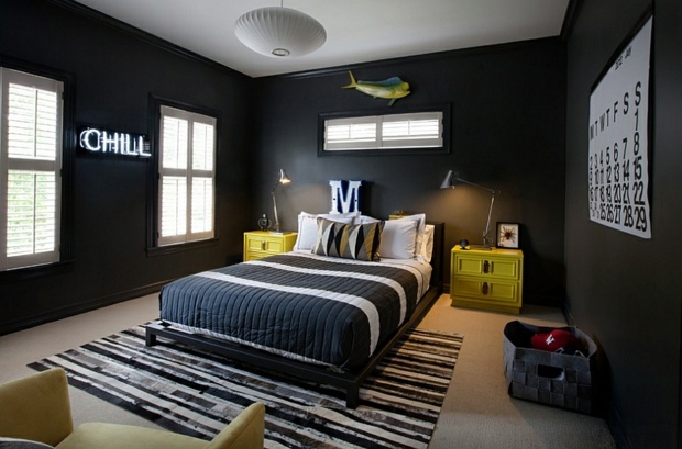 deco chambre noir et jaune