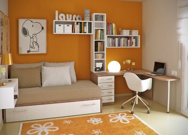 idee deco chambre ado orange