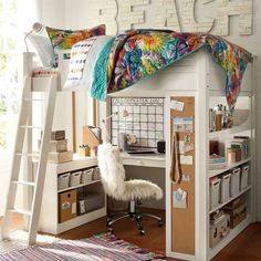 idee deco chambre fille lit mezzanine