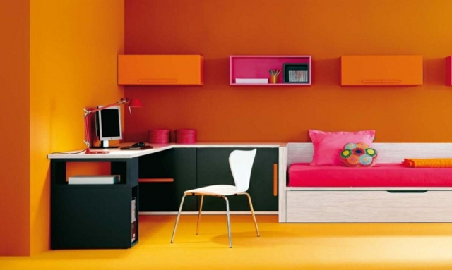 deco chambre ado fille orange