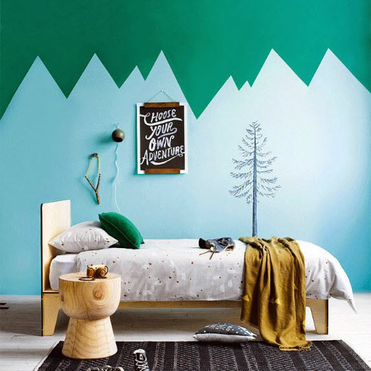 deco chambre bebe montagne
