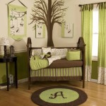 deco chambre bebe vert et marron