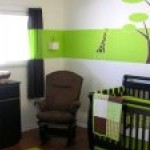 deco chambre bebe vert et marron