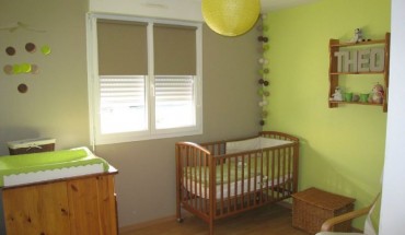 deco chambre bebe vert et marron