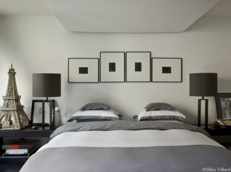 deco de chambre gris et blanc