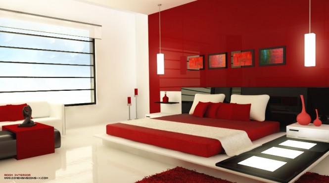 deco de chambre rouge et noir