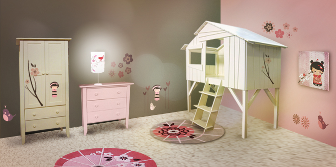 decoration chambre fille japonais
