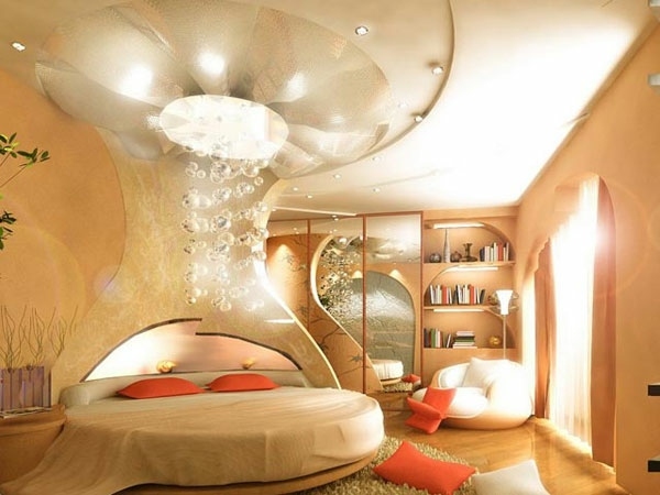 decoration chambre lit rond