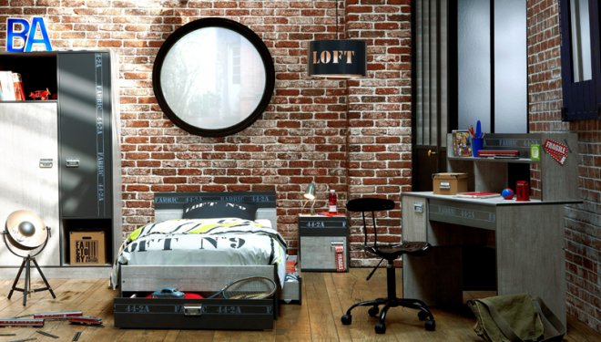 decoration chambre style loft