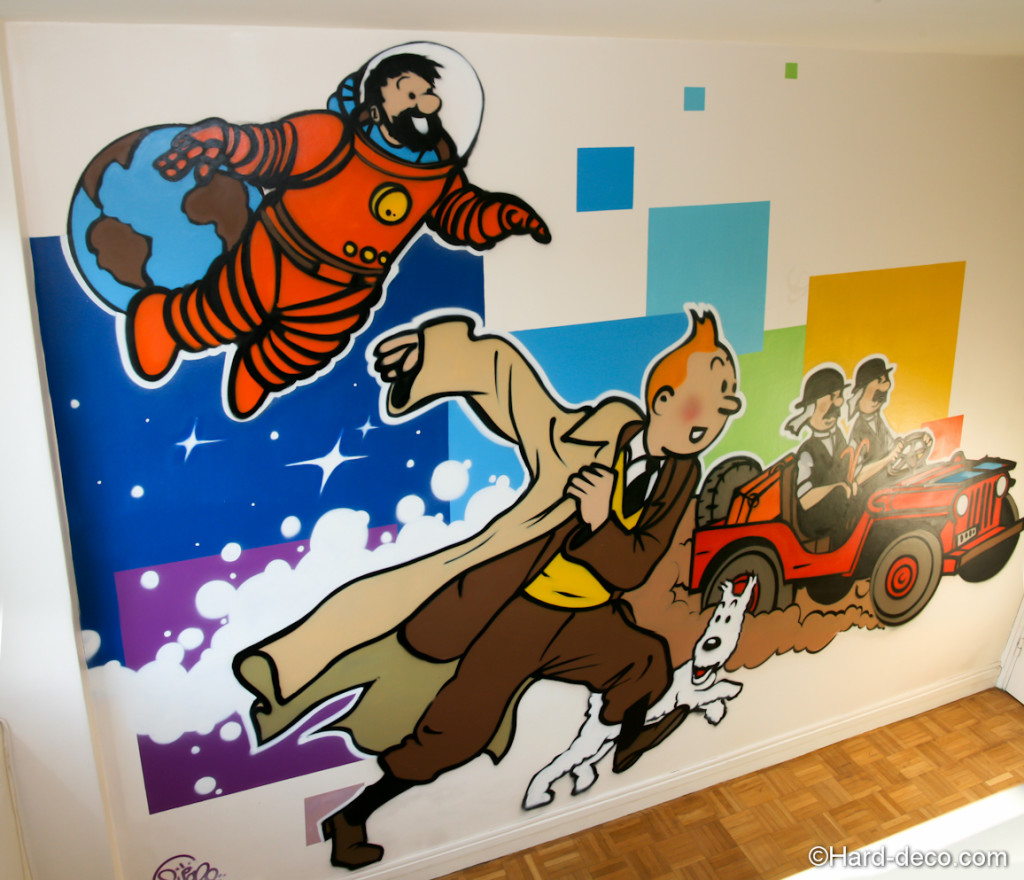 decoration de chambre tintin