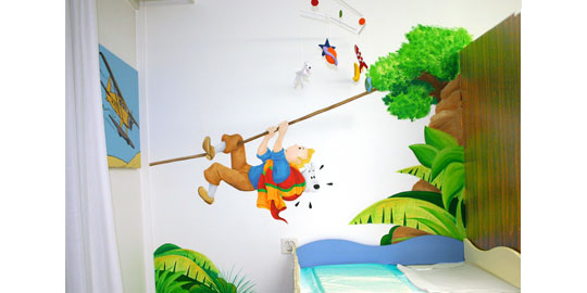 decoration de chambre tintin