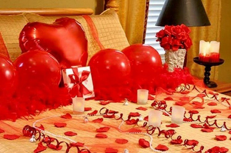 decoration lit st valentin