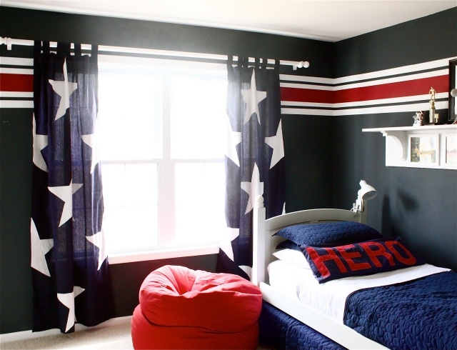 deco chambre ado bleu et gris