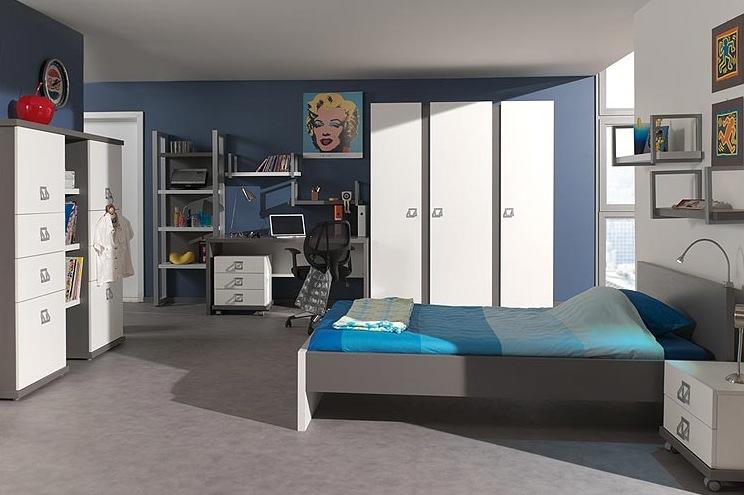 deco chambre ado bleu et gris