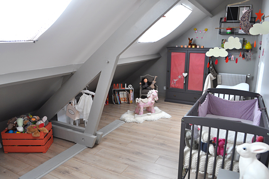 deco chambre fille mansardee