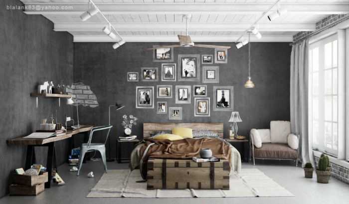 deco chambre industrielle
