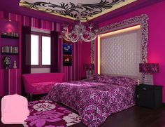 decoration chambre a coucher mauve