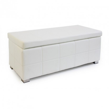 bout de lit cuir blanc