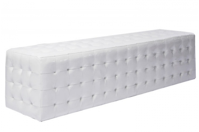 bout de lit cuir blanc