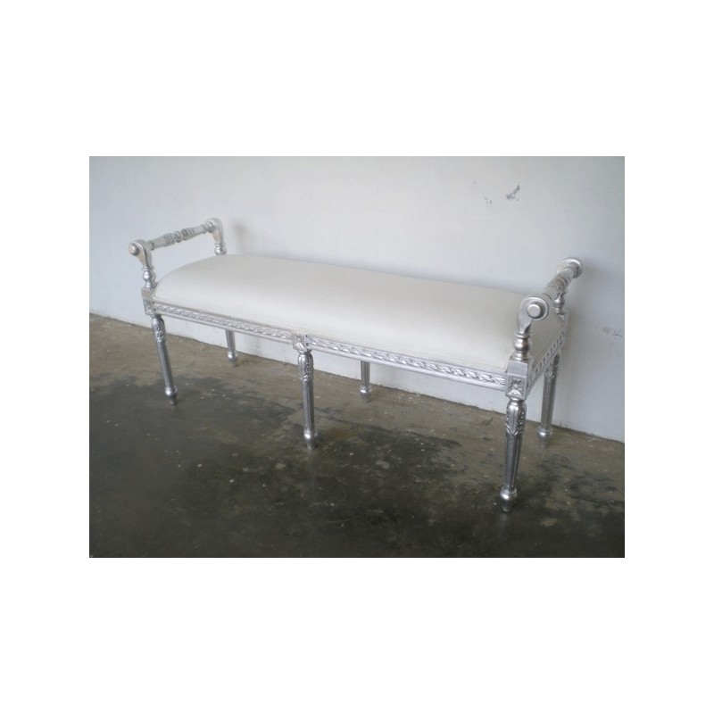 bout de lit cuir blanc