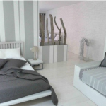 chambre deco gris blanc