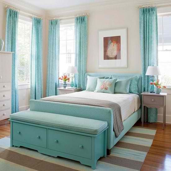 chambre deco turquoise