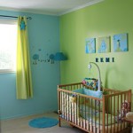 deco chambre bebe bleu et vert