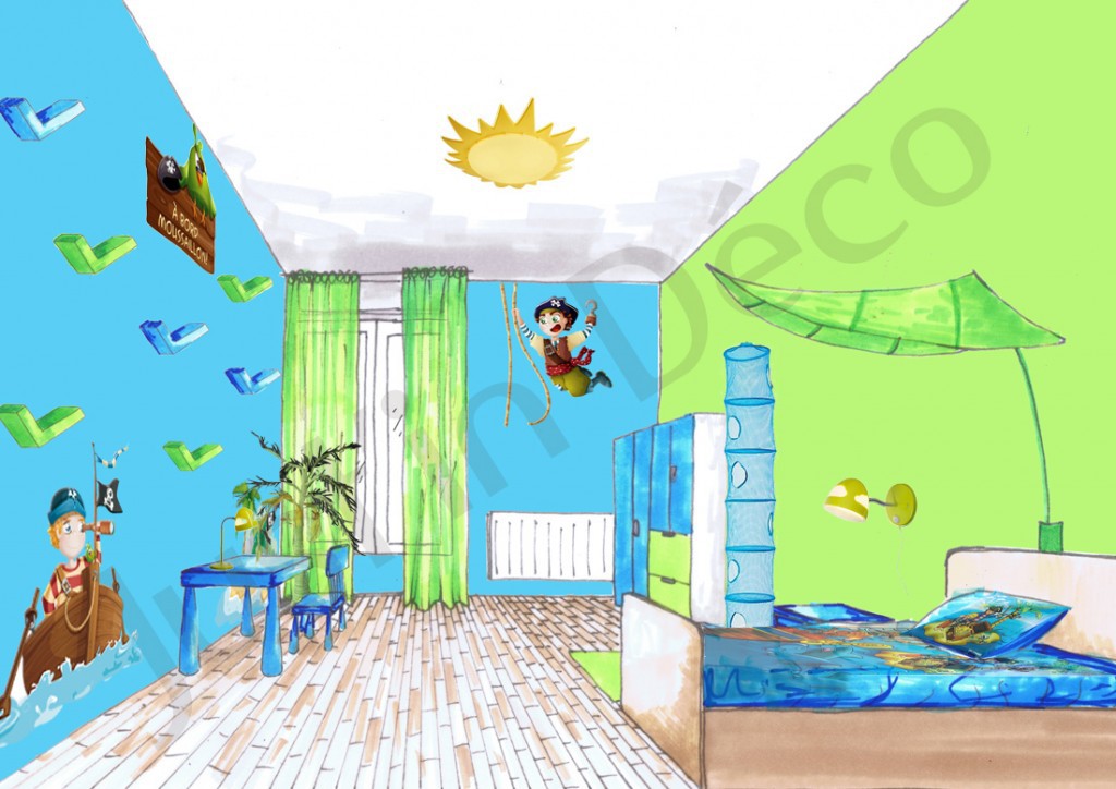 deco chambre garcon theme pirate