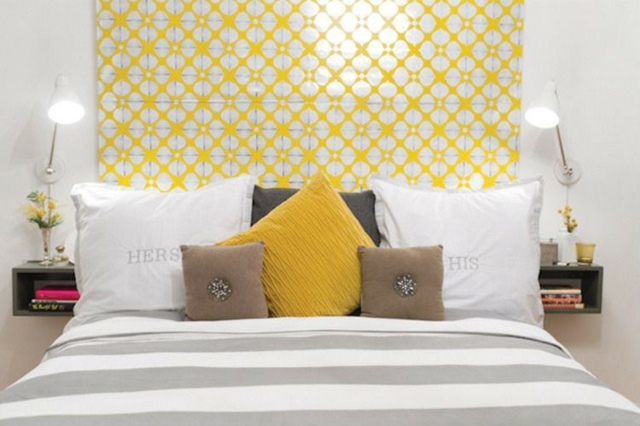 deco chambre gris et jaune
