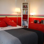 deco chambre gris et rouge