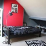 deco chambre gris et rouge