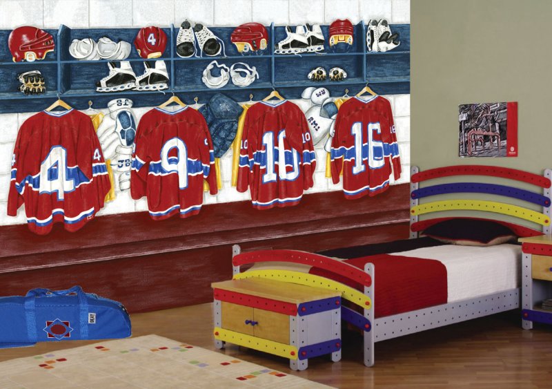 decoration chambre de garcon hockey